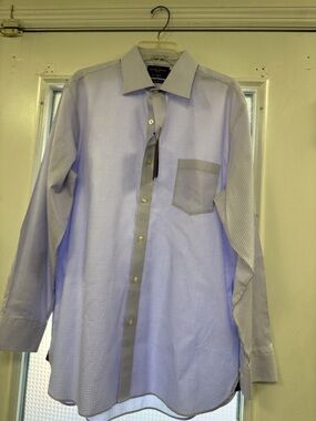 Black Brown 1826 Light Purple Micro-Check Dress Shirt